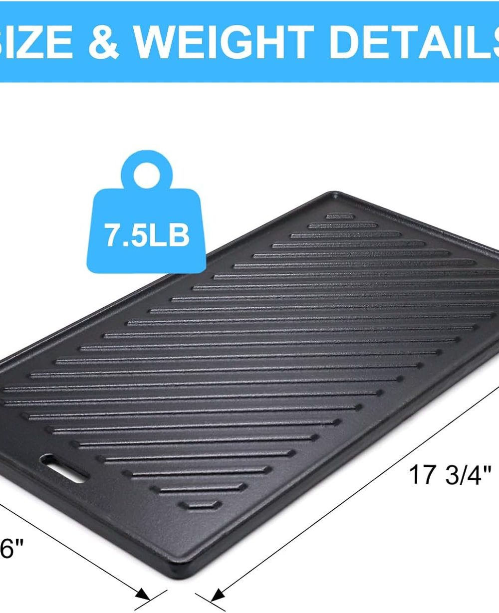 Adviace Replacement Parts for Monument Grill 35633 77352 13892 41847NG 24367 24633 17842 77352MB 77352-MB Denali 405 Denali 425, Reversible Cast Iron Cooking Plate for Monument Grills 96333 - Image 4