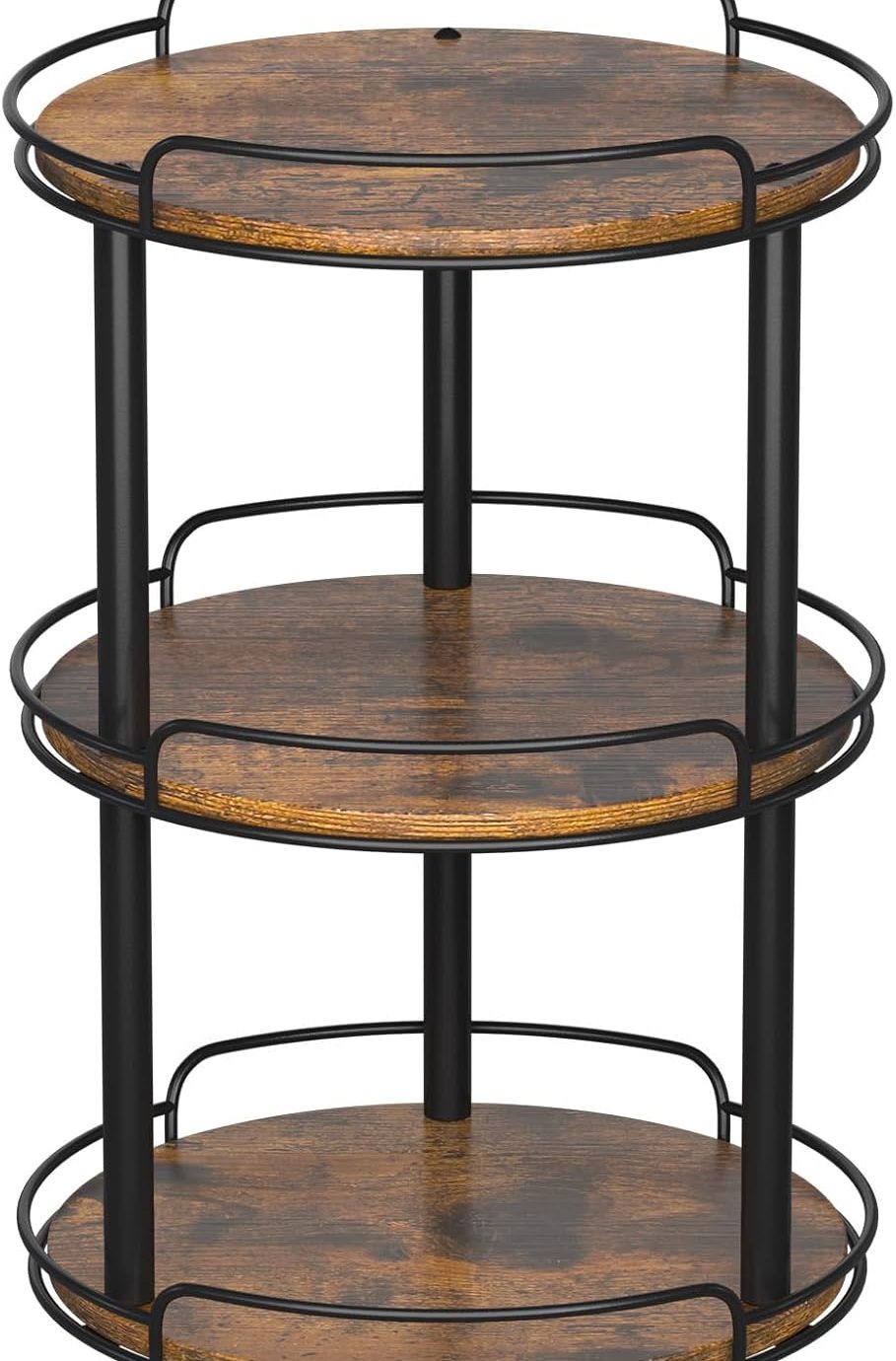 LAMU 12.2'' Wood Lazy Susan Turntable Organizer for Cabinet, 3 Tier Lazy Susan Spice Rack Organizer for Kitchen, Table Top, Countertop, Pantry, Bathroom